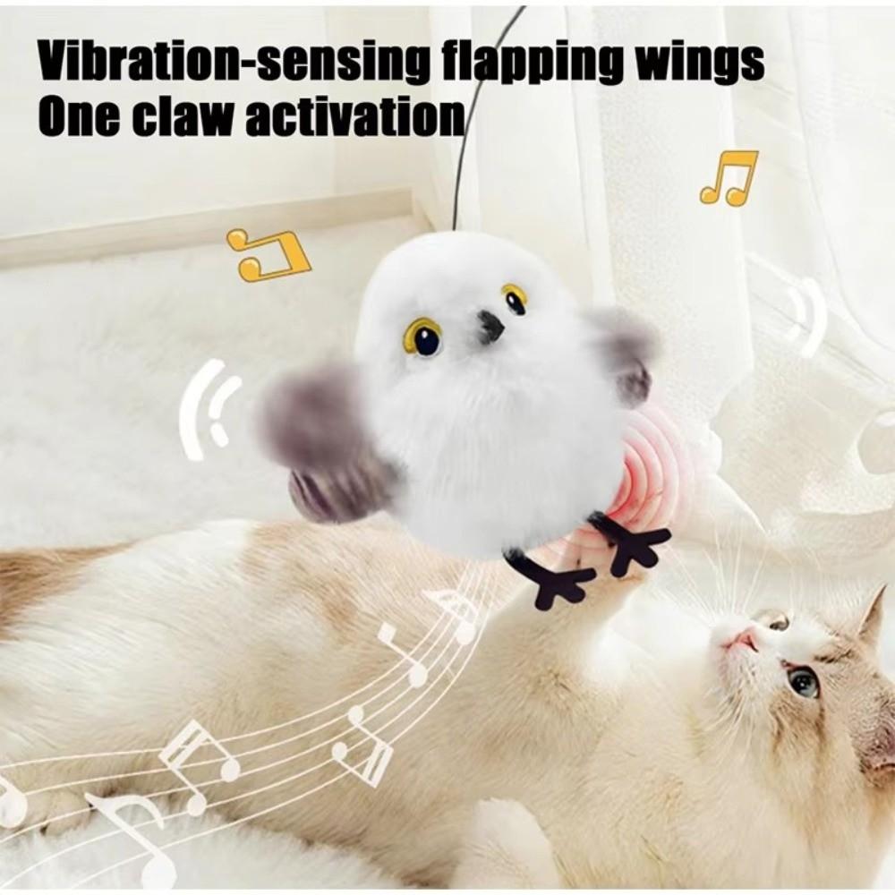 USB Rechargeable Chirping Bird Toy Electric Interactive Cat Toy Room Activity