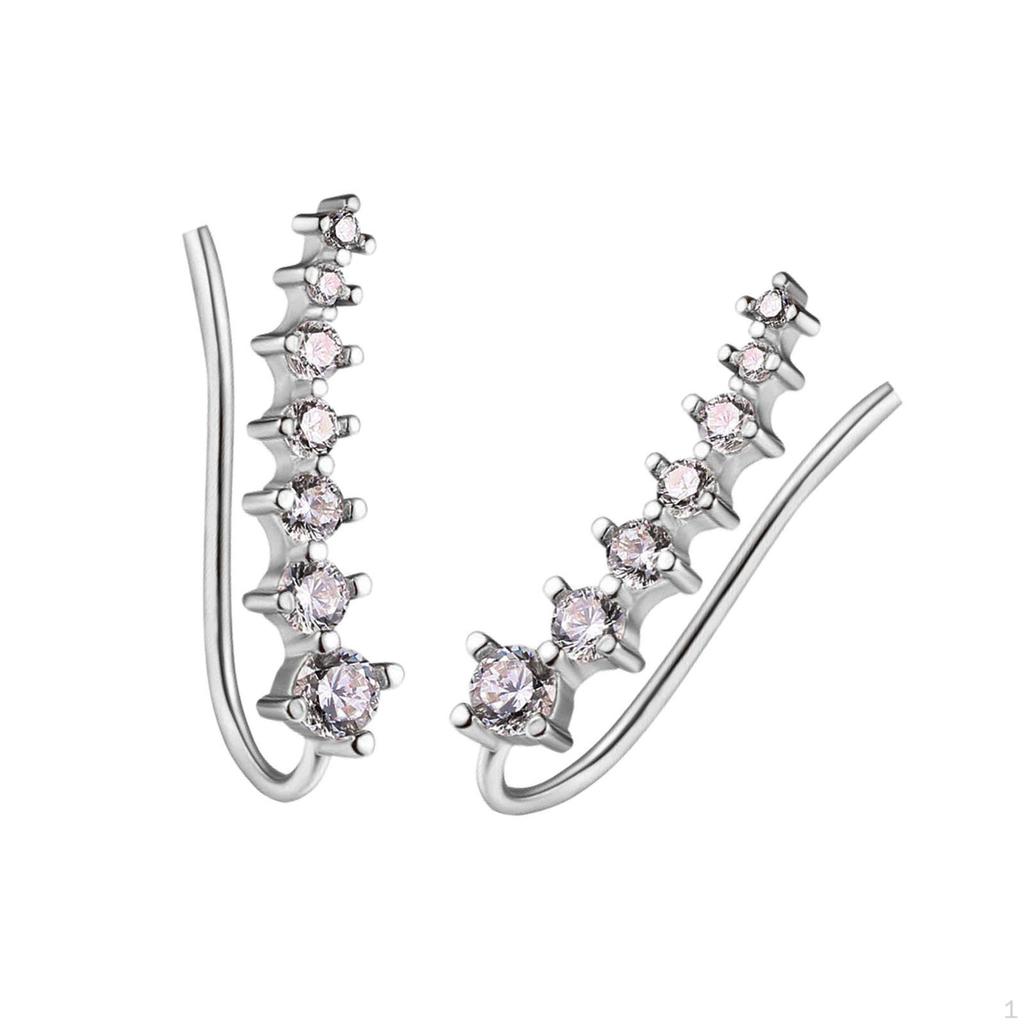 2 Pieces Ear Cuffs Earring Clip On Fashion Sparkling Jewelry Earhook Accessories for