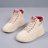 2025 new spring and autumn high-top fashion women's little white shoes platform heightening casual shoes non-slip student board shoes