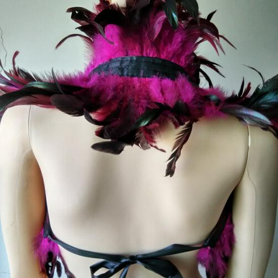 Feather Shawl & Cape: Elegant Faux Collar Vest and Scarf Combo