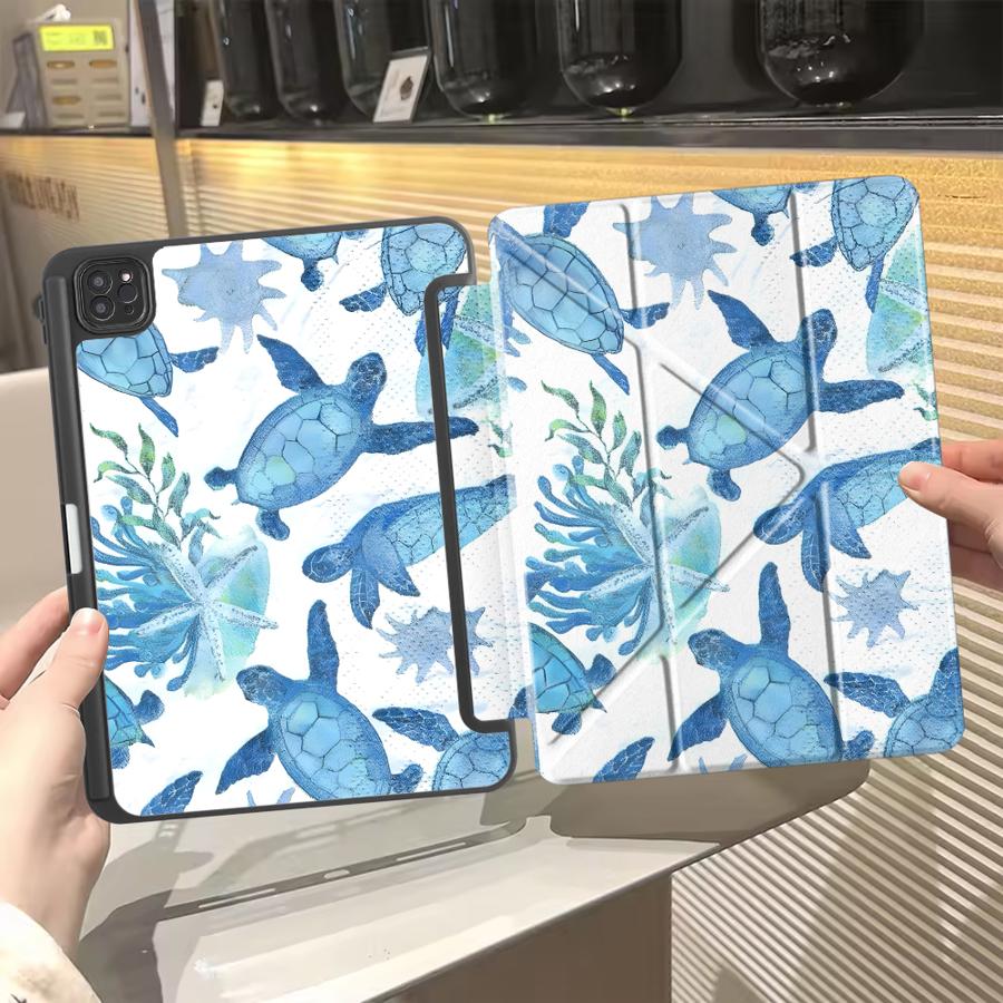 

Чехол-планшет Морские Черепахи для iPad Pro 11-го 10-го 9-го 8-го 7-го 12.9 дюймов Pro 2025 Air 4 5 M3 M2 1 2 M4 11 дюймов Mini 6 7 Держатель iPad Mini 7 8.3