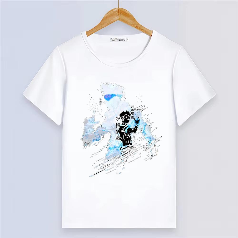 Anime Jujutsu Kaisen Fashion Short Sleeve Womens Summer Top Digital Print Couple Cartoon T Shirt Harajuku Style Clothes Women And Men T-Shirt