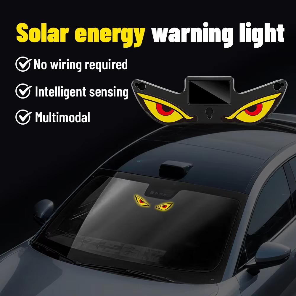 Solar Powered Car Neon Light Wireless Cool Demon Eye Led Ambient Light Suction Cup USB Rechargeable Atmosphere Breathing Lamp