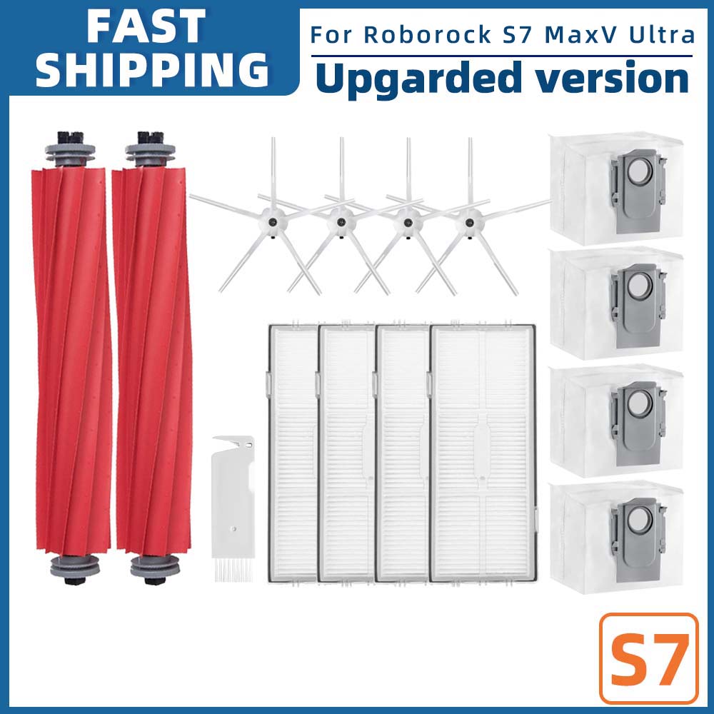 Compatible For ( Roborock S7 Max V Ultra, S7 Max V Plus, S7 Pro Ultra, G10S Pro ) Roller Side Brush Filter Mop Dust Bag Part