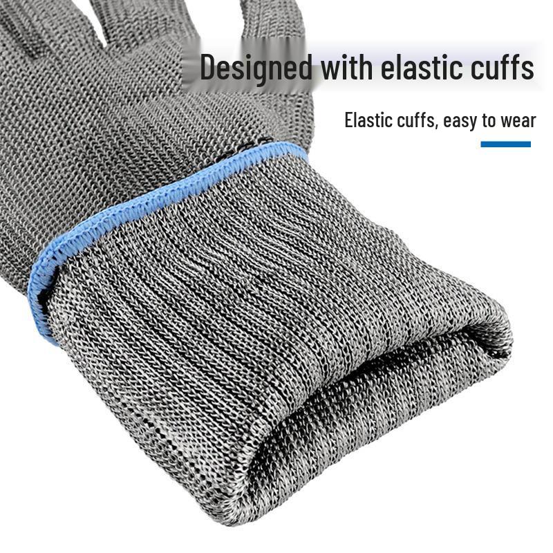 Cut-Resistant Steel Wire Gloves Level 5 Metalworking Protection