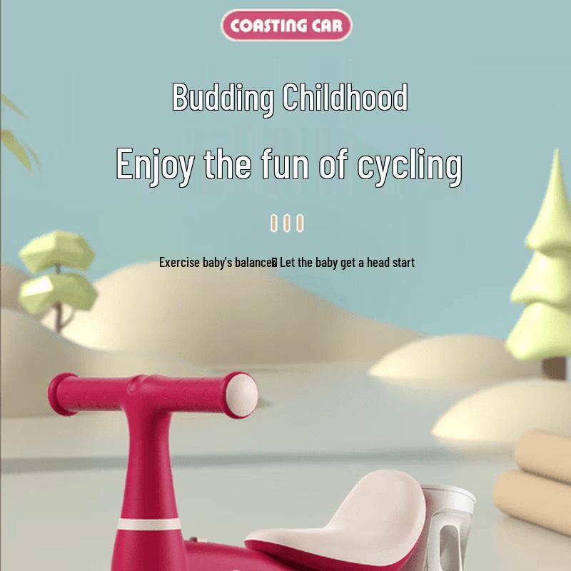 Bianchi 4-Wheel Toddler Scooter Balance Bike with Music & Lights земляничный