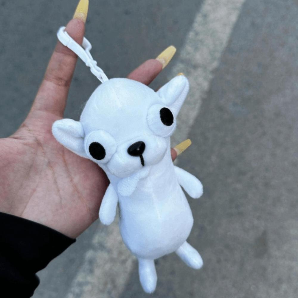 Stuffed Animals Chihuahua Pendant Puppy Pet Realistic Stuffed Chihuahua Doll 17cm Keychain Pendant Chihuahua Simulation Dog белый