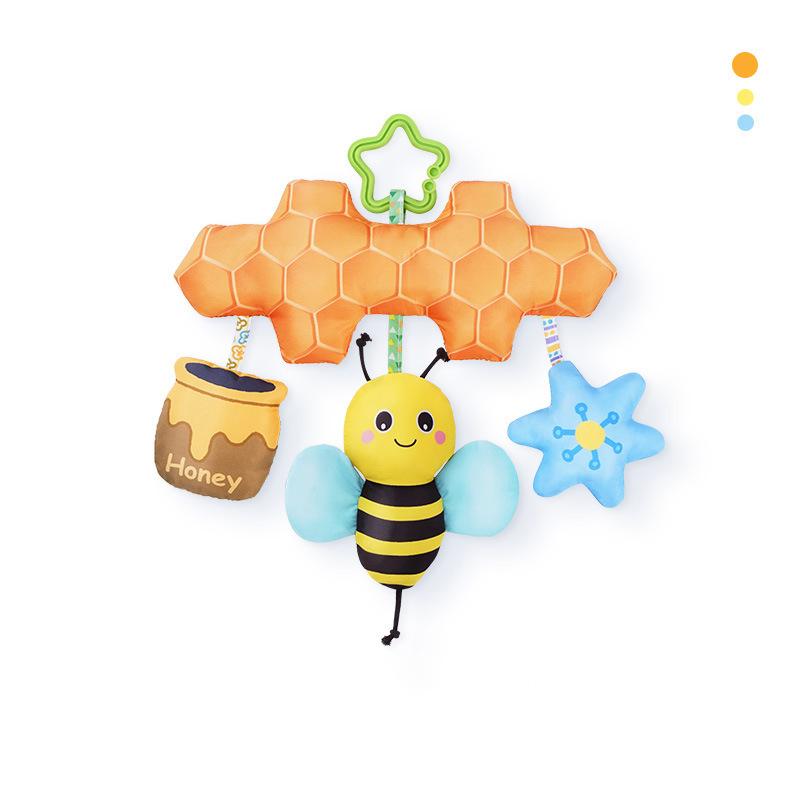 

Мягкая коляска для малышей, подвесная кукла, погремушки, детская автомобильная коляска, плюшевый шейкер, животное, пчела, детская плюшевая погремушка жёлтый