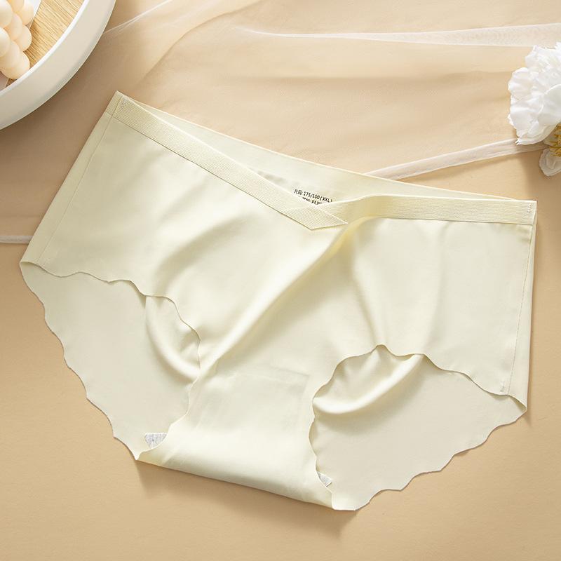 Female Spring and Summer Without Trace Ice Silk Pregnant Woman Low Waist Briefs