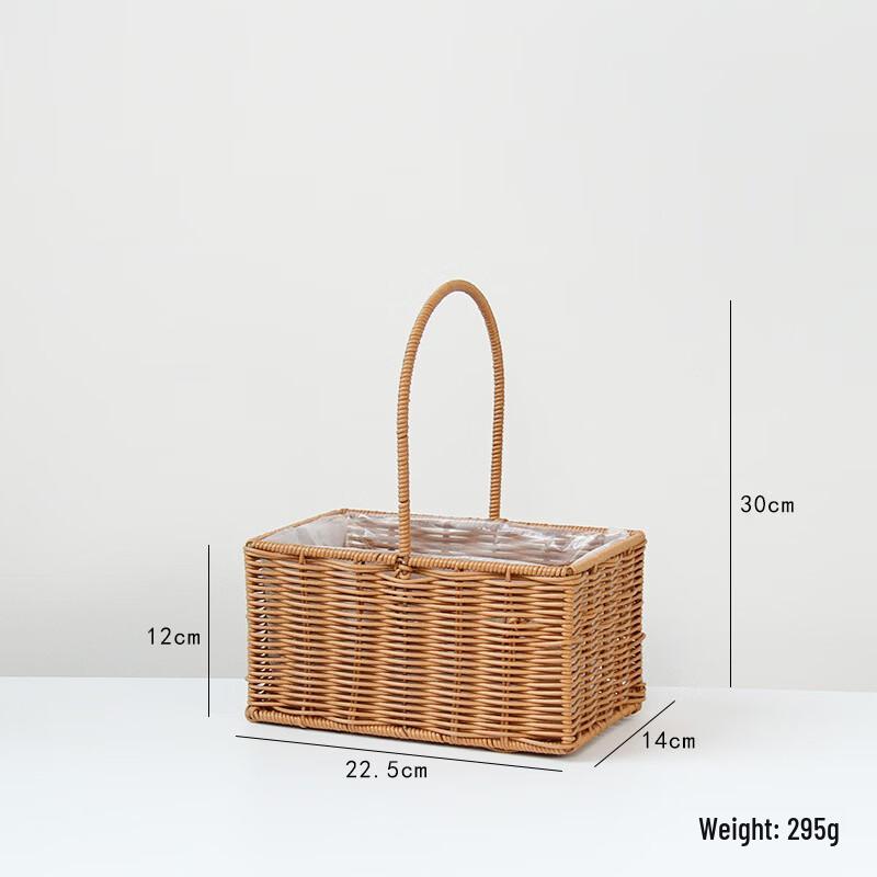 Imitation Rattan Handheld Flower Basket