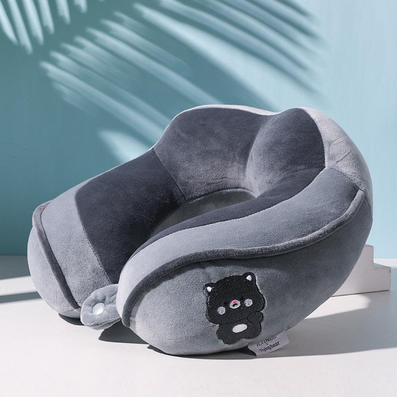 Camel U-Shaped Travel and Office Nap Neck Support Pillow with Cartoon Design and Logo Printing Option