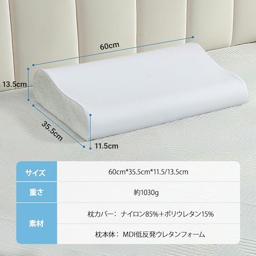 Elviros Pillow: Relieves Neck Pain, Popular Memory Foam Pillow for a Comfortable Sleep, Adjustable Height, Focused Support for Stiff Shoulders, Anti-S