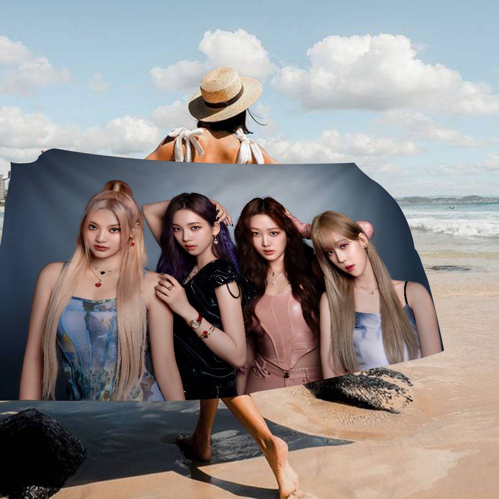 Band Sängerin A-aespa Kpop Anime Strand Schwimmtuch Weiches Saugfähiges Waschlappen Kindergeschenke Für Kinder Reisen Camping Fitnessstudio