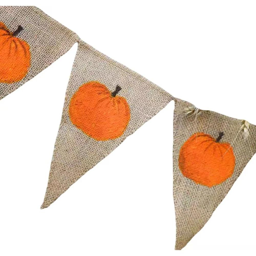 

Thanksgiving Banner Fall Rustic Burlap Banner Halloween Party Home Decoration Pumpkin Bunting Backdrop Autumn Decor Supplies Single piece13x18cm