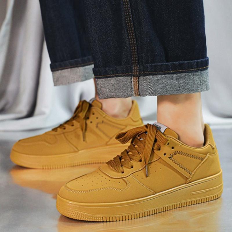 Men Low‑top White Skate Sneakers Casual Shoes for Male Students