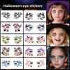 Cartoon Halloween Face Tattoo Disposable Halloween Bat Face Stickers  Men Women