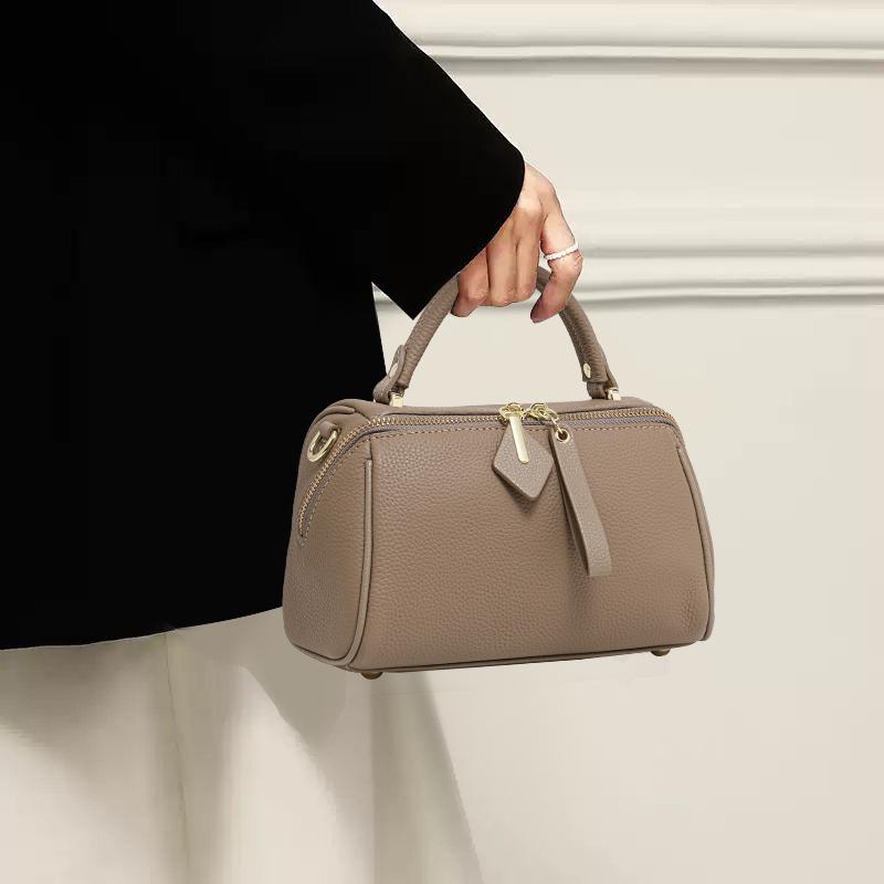 Bolso de mano de mujer de cuero genuino de alta gama, bolso bandolera sencillo y elegante de un solo hombro