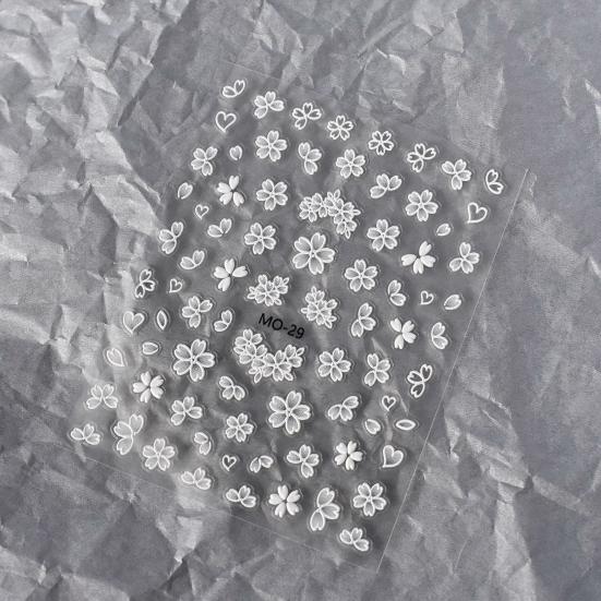 1 Sheet Beautiful Sufficient Quantity DIY Semi-transparent 3D Embossed Nail Sticker Salon Accessories Manicure
