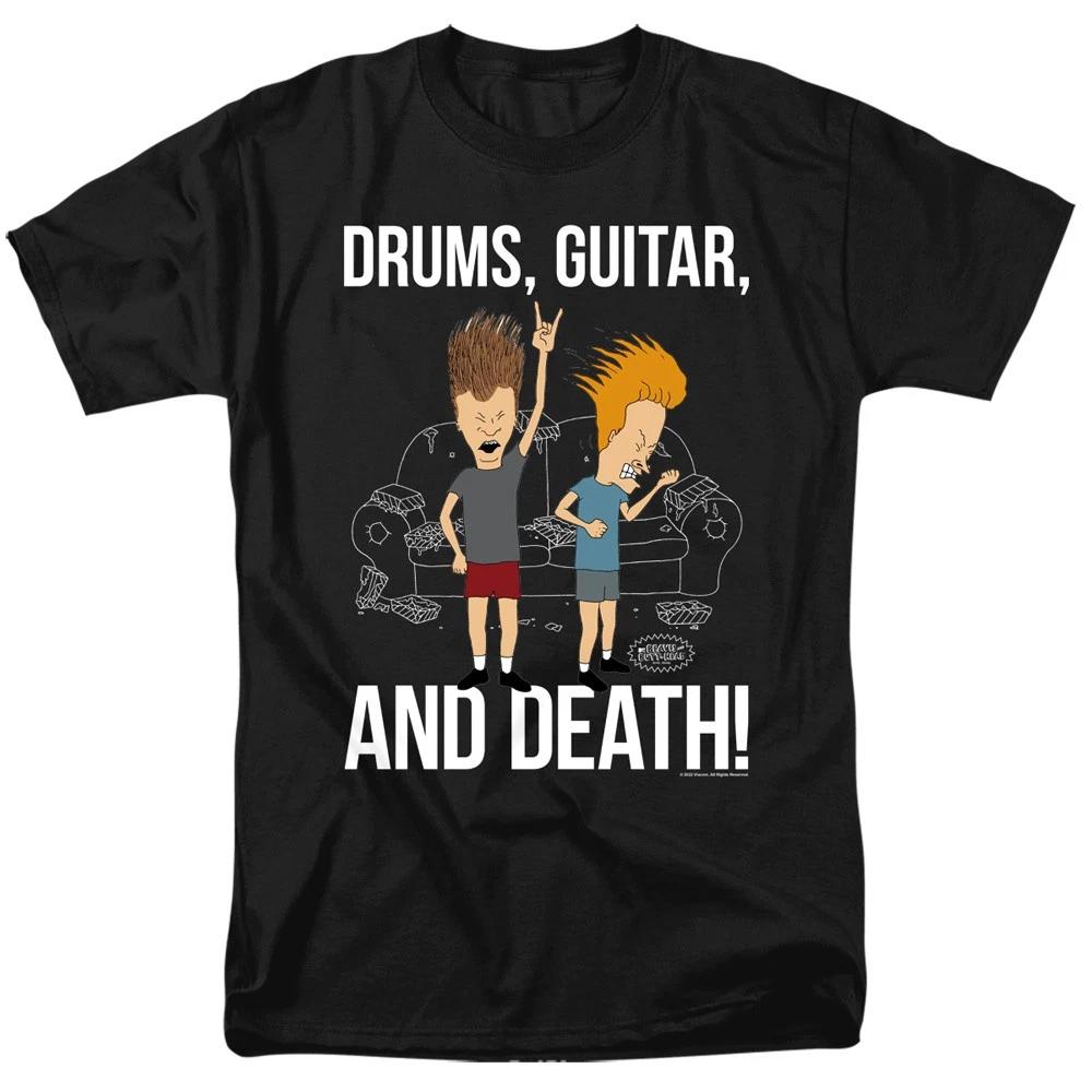 Beavis And Butthead - Drums, Guitar, And Death - Unisex Children s T-shirt - Black 160