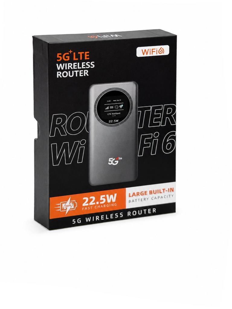 Tragbarer 4G/5G WiFi-Router mit Zeitanzeige für Südamerika