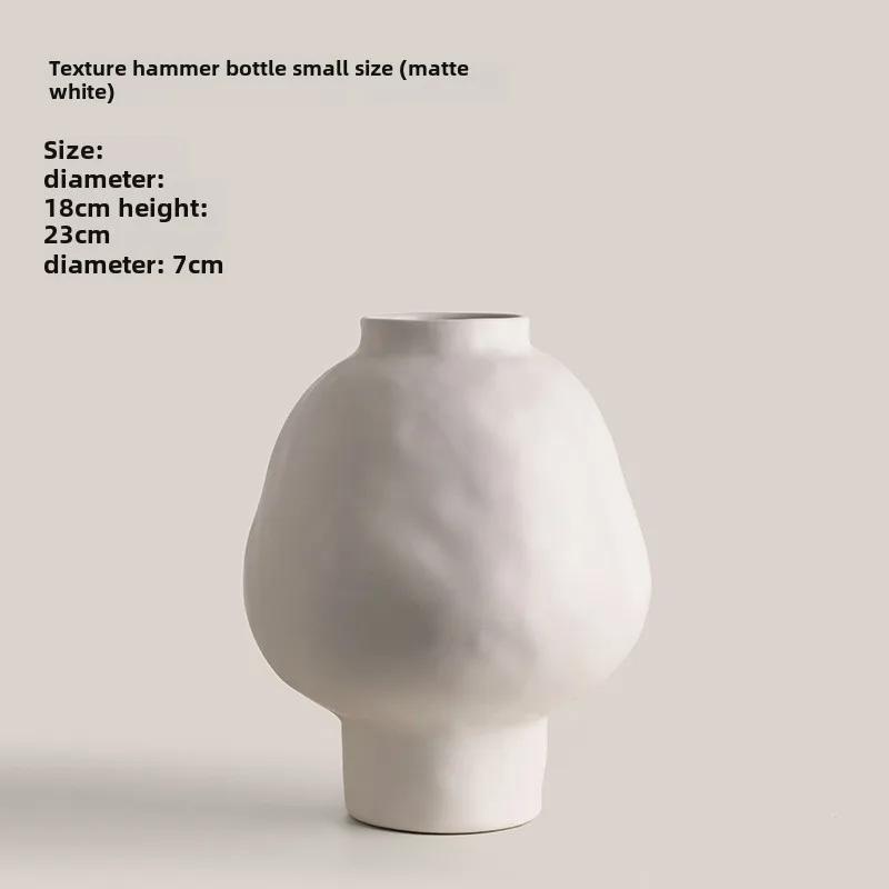 

Керамическая ваза с узором «молоток», креативные фарфоровые цветочные горшки, украшение стола, цветочная композиция, цветочные вазы, эстетический декор комнаты