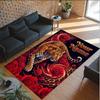 Leopard Theme Crystal Velvet Floor Rug Personalized Custom Name Text Warm Carpet Home Decoration