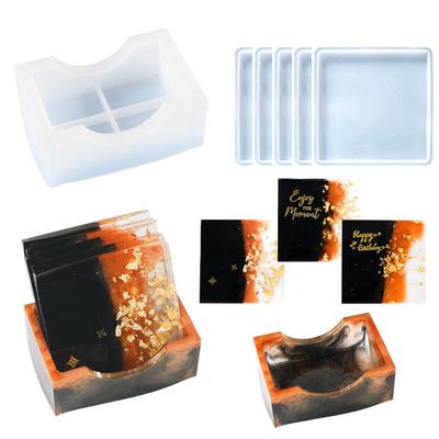 Stampi in Resina per Sottobicchieri Stampo in Silicone per Sottobicchieri Stampo Scatola Portaoggetti Stampo in Resina Epossidica per Tazze in Resina Fai-da-te Tappetini Stampo Decorazione
