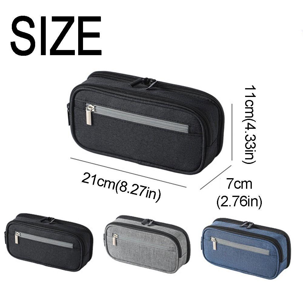 Portable Stationery Organizer Solid Color Pen Organizer Pouch Multifunctional Pencil Case  Students