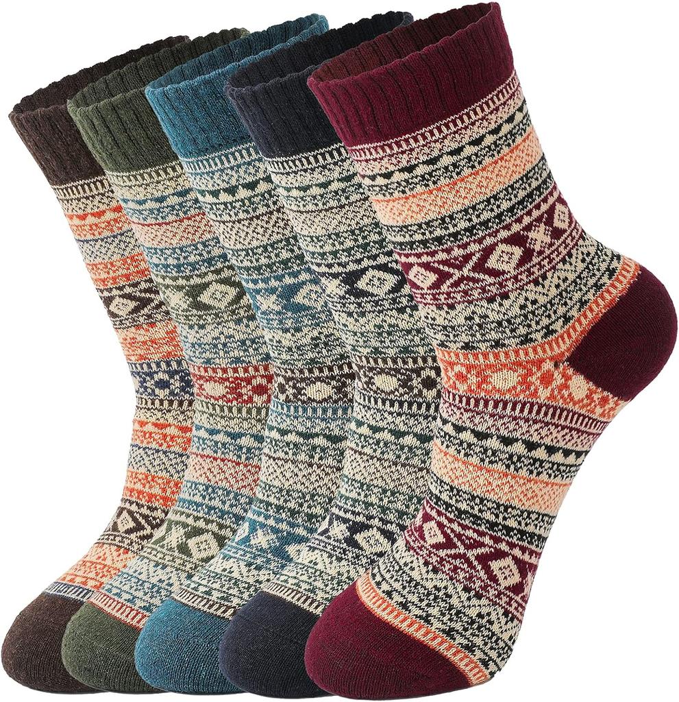 5 pairs, winter warm and comfortable hiking socks, socks autumn and winter, thermal socks wool socks