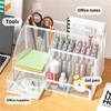 Desk Stationery Organizer Creative Metal Pen Holder Pencil File Storage Rack 7 Grid Storage Box Divided Container Office Access