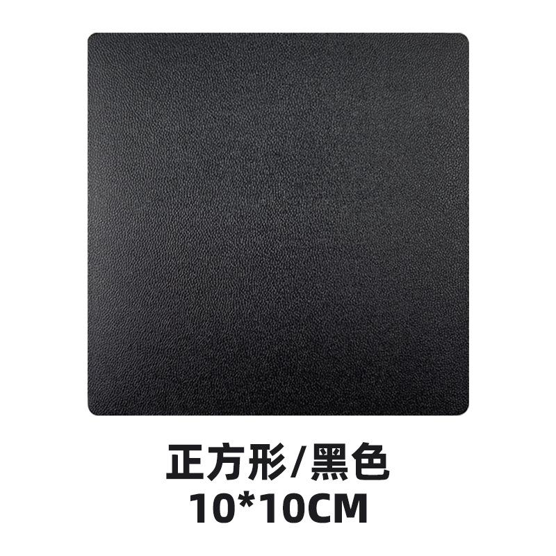 Round spot leather teacup mat can be ordered lOGO hand sewing with oil edge pu leather coaster thermal insulation mat wholesale