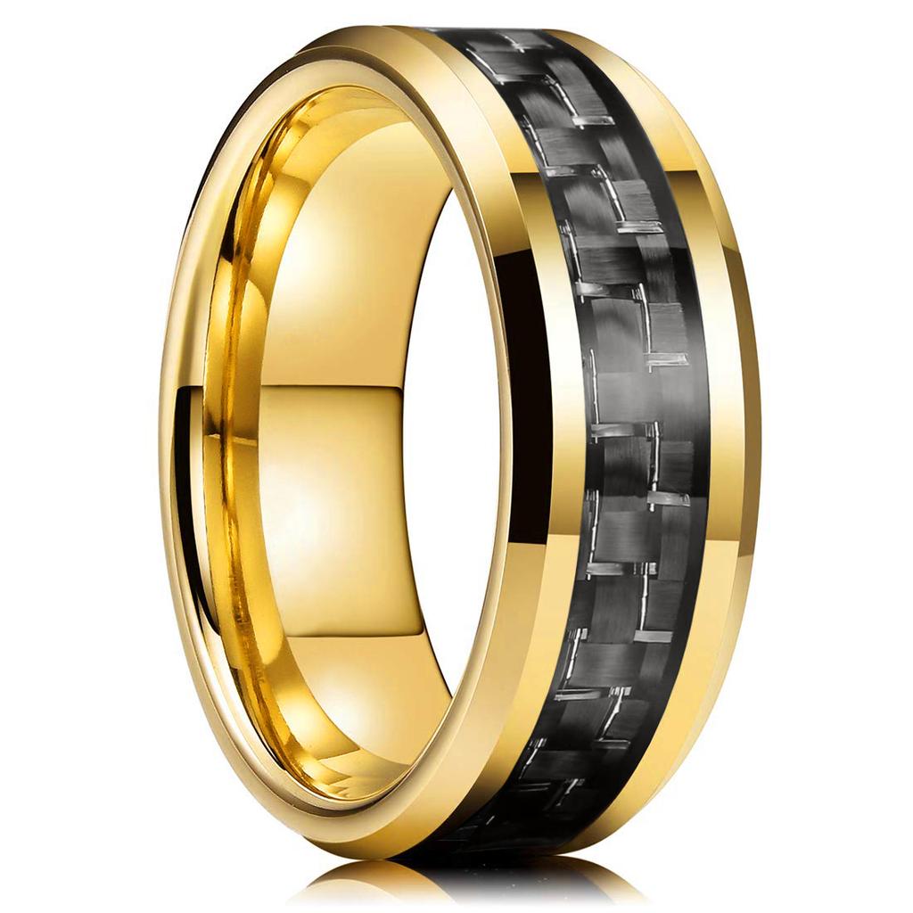 Mode 8mm Hirschgeweih Schwarze Titanstahlringe für Männer Frauen Natur Wald Elchgeweih Ehering Männer Ehering