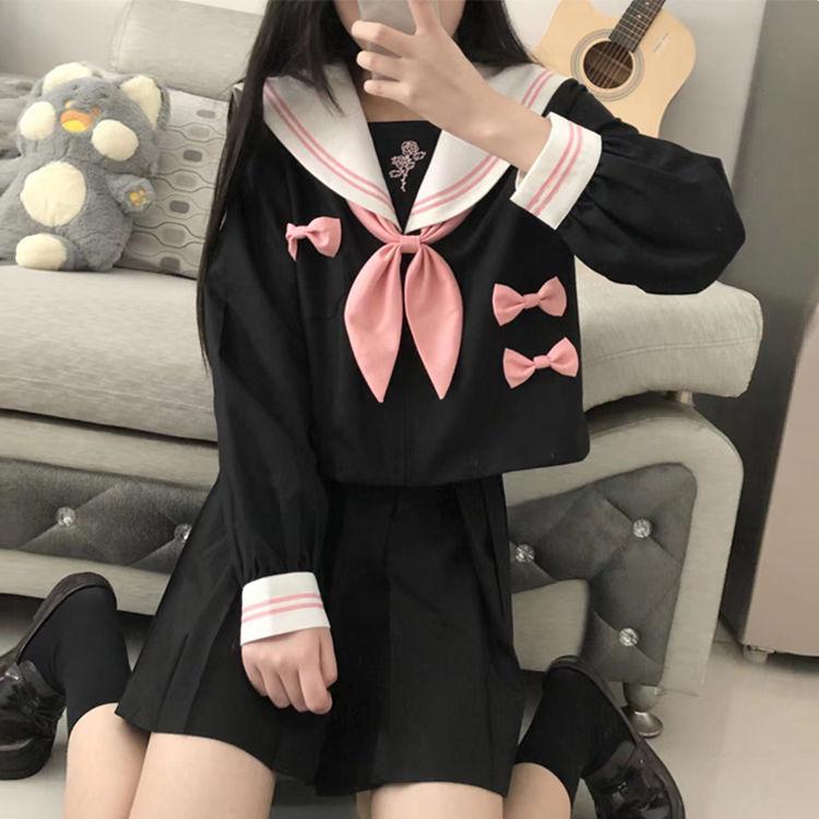 JK Korean Uniform Suit Japanese Student Pleated Skirt College Style School Outfits Women Sailor Outfit Cosplay Uniform Japanese