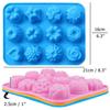 12-Cavity Silicone Flower Molds Non-Stick Baking Pans for Candy Chocolate Muffin Jelly Kitchen DIY