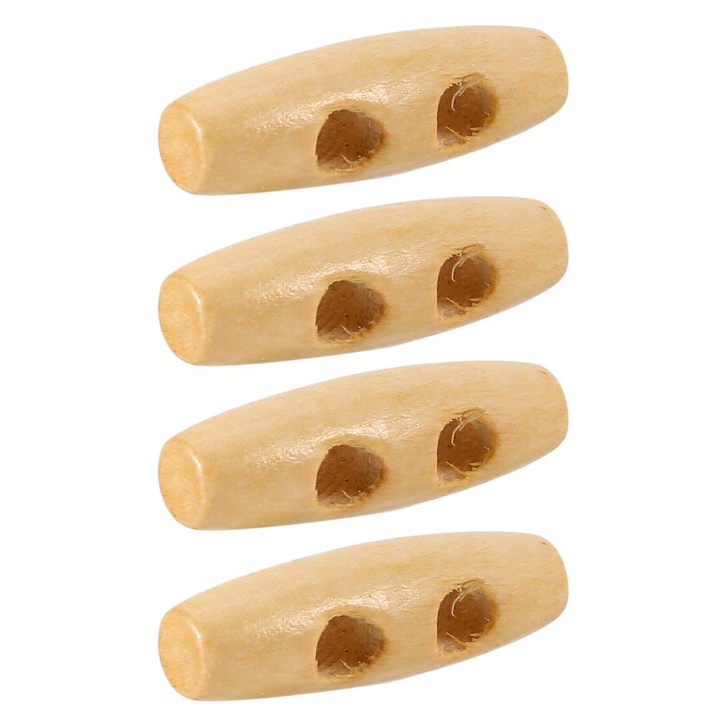 50pcs Lot Button Wooden 2 Holes Coat Duffle Toggle Wood Horn Sewing Knitting Buttons 30mm Buttons Horn Tooth Shape