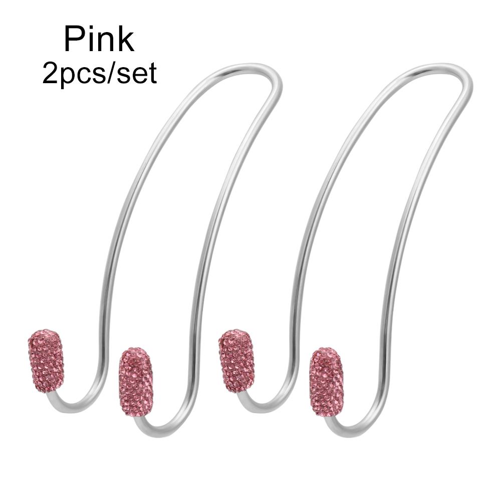 2Pack Backseat Storage Hooks Bling Diamond Seat Back Organizer Durable Strong Headrest Bag Rack Car Hangers Car Accessory
