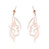 Alloy Face Elegant Earrings For Women Modern Cartoon Expression Design Jewelry