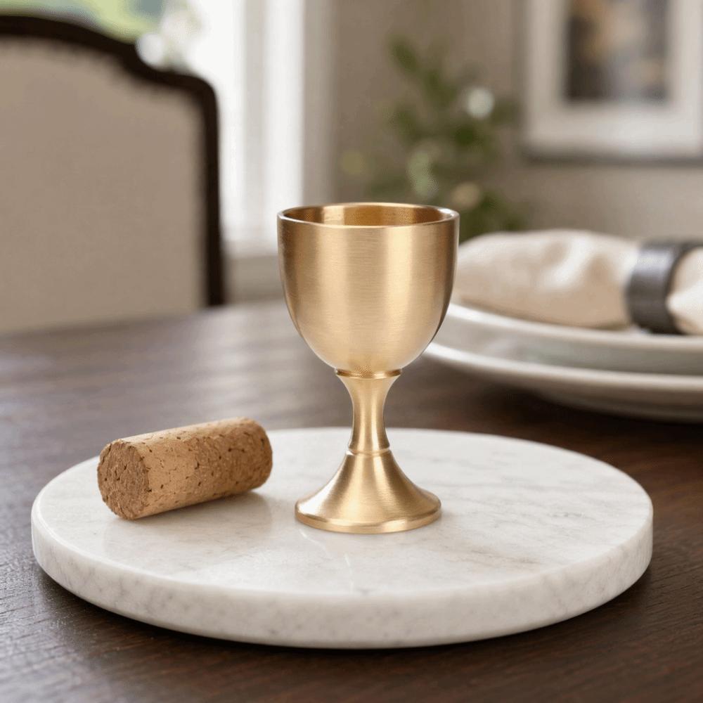 2pcs Vintage Mini Wine Glasses Brass Chalice Goblet Party Wedding Graduation Anniversary Christmas
