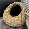 Women Padded Hobo Bag Versatile Cloud Pleatd Bag Lightweight Down Clutch Bag Quilted Tote Handbag Fall Winter Purse