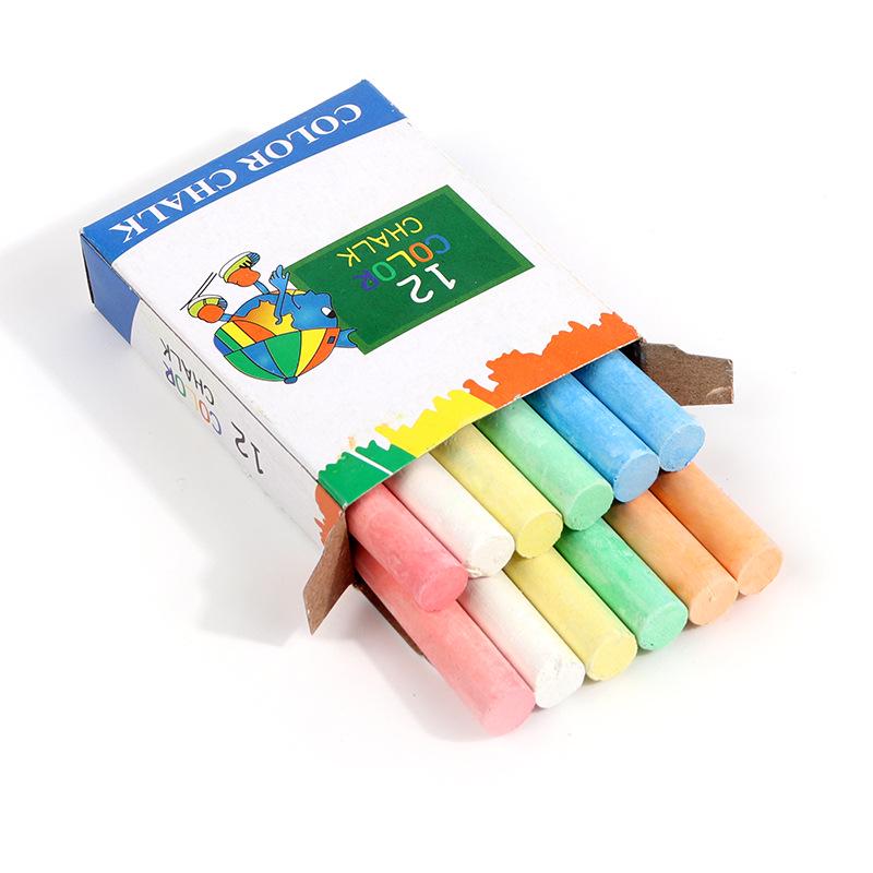 12-Piece Whiteboard Colored Chalk Set for Children's Drawing and Teaching Supplies