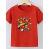 European Sizes Boys' Fashion T-shirt, Feature Cute Cartoon Prints, Soft and Breathable, Suitable for Summer Outdoor Activities