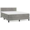 VidaXL Divan Bed and Mattress Light Grey 140x200cm Velvet - Model 3141365