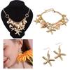 Joyería de Fantasía de Sirenas Collar de Conchas Accesorio de Disfraz de Sirenas Gargantilla Llamativa Pulsera de Estrellas de Mar y Conchas