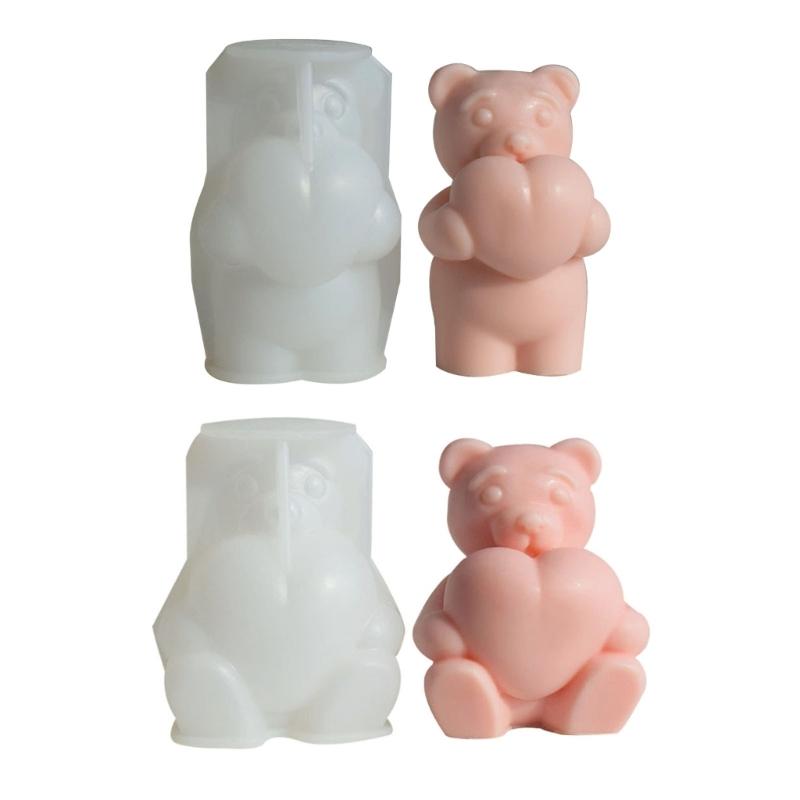3D Bear Shaped Candle Silicone Mold for DIY Hand-made Candle Ornaments Mould Handicrafts Making Tool Baking Mold