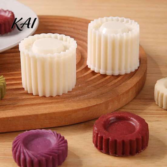Hand Press Mooncake Mold Sunflower Pattern Round Mold, Double Ended Plastic Pastry Easy Clean Baking Tool, Dough Embosser for Homemade Cookies