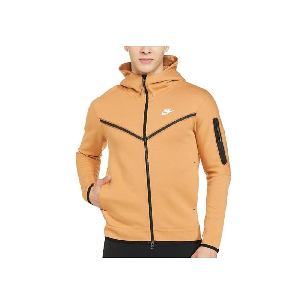 Nike Letter Logo Print Hooded Long Sleeve Zip Jacket Men Jackets Khaki CU4490-722