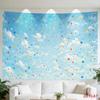 2D Flat, [2D Plane Printing] 1 Large Size/small Size Pattern Printed Tapestry- Confetti, Sky, Clouds, Celebration, Blue, Room Wall Decoration, Non-lum