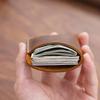 1 Pc Portable Leather Money Bag Hand-Stitched Vintage Cowhide Wallet Card Holder Pouch Organizer
