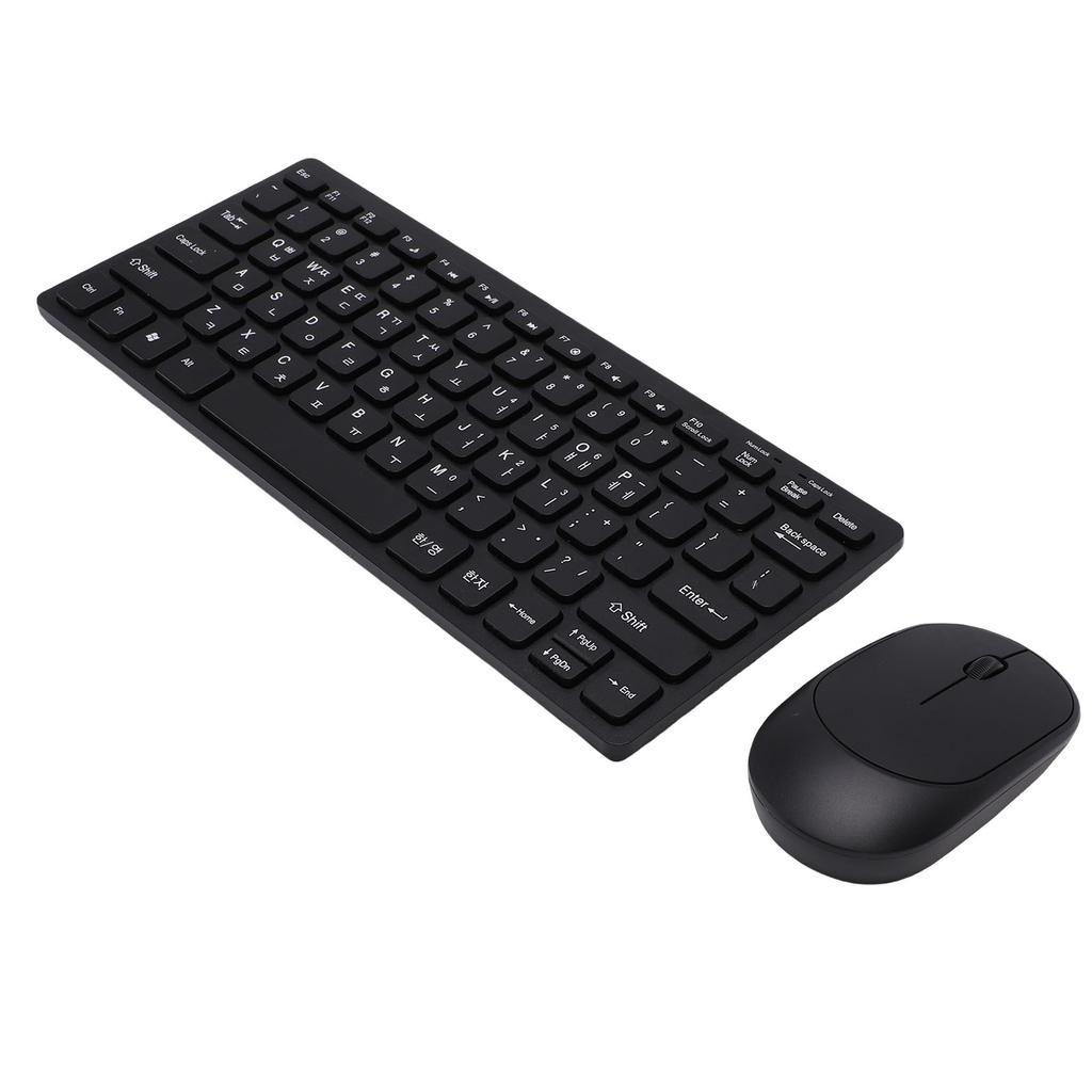 Keyboard Mouse Combo Slim Lightweight 2.4GHz Wireless 78 Key Korean Keyboard with Silent Mouse for PC Laptop
