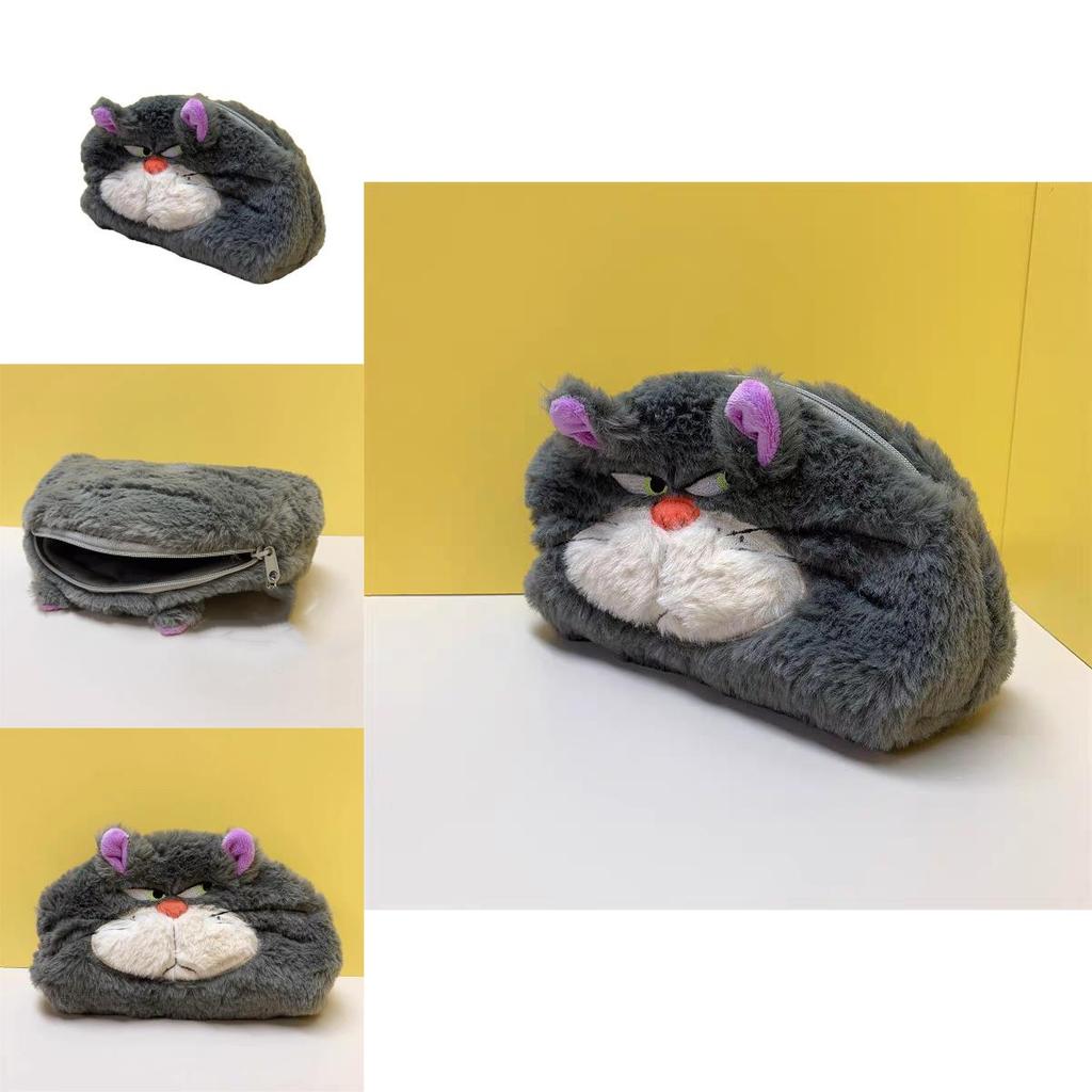 Lucifer Cat Plush Pencil Case With Large Capacity For Kids And Students